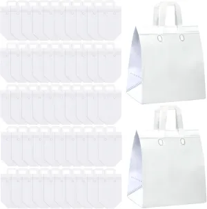 Hushee 200 Pcs Insulated Take out Bags Bulk Thermal Insulation Take Away Bags Disposable Cooler Bags 10.24x11.02x6.69 Inch for Grocery Lunch Hot Cold Frozen Food Delivery Shipping(White)