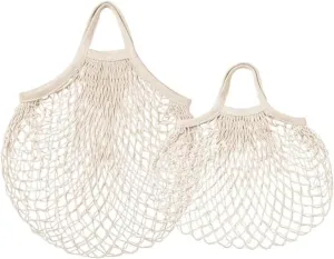 I-K-E-A KUNGSFORS Mesh Storage Organizer Bag Set of 2 Natural 100 % cotton