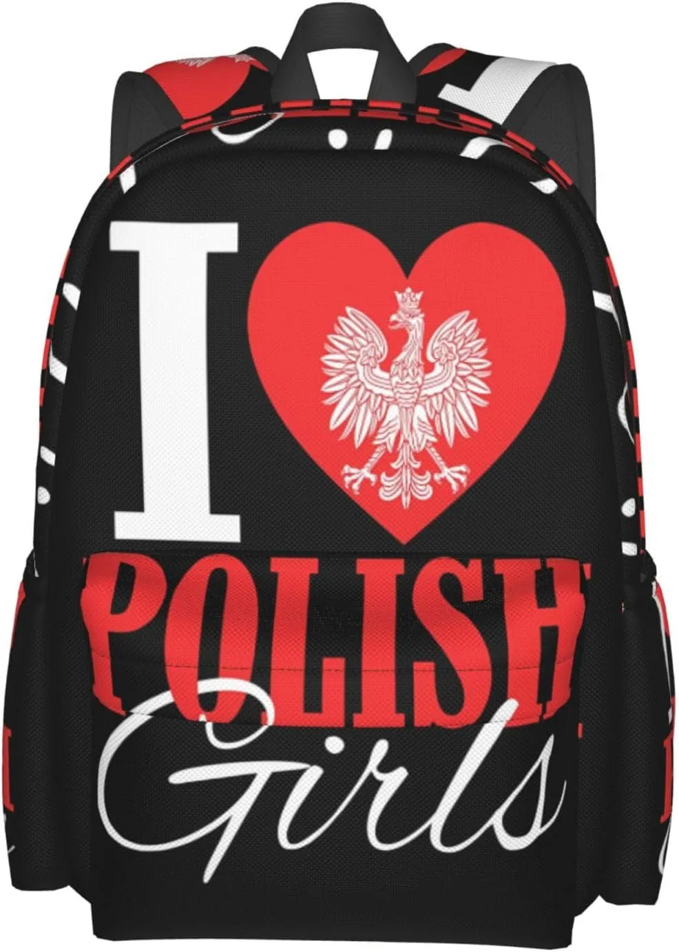 I Love Polish Womens Laptop Backpack Work Travel Backpacks Business Rucksack Casual Outdoor Daypack with Adjustable Strap Bags for Sports Office Gym Hiking