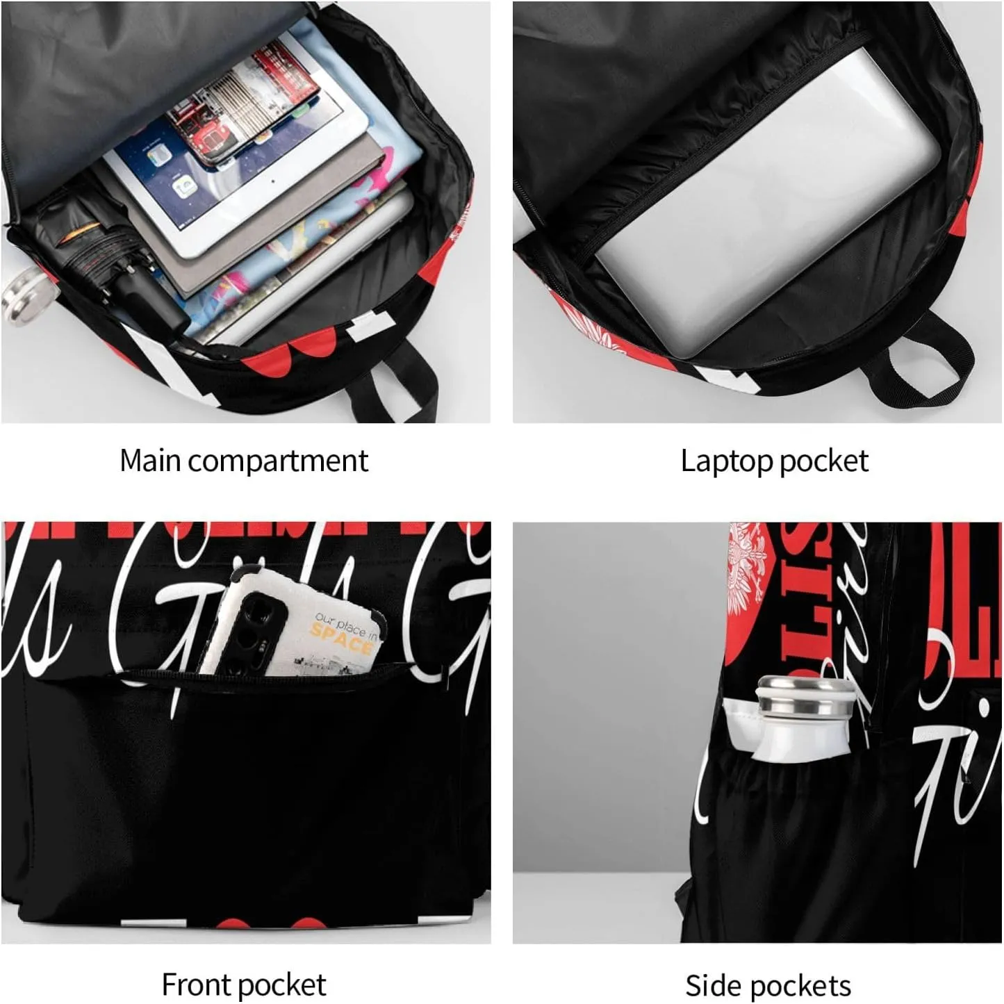 I Love Polish Womens Laptop Backpack Work Travel Backpacks Business Rucksack Casual Outdoor Daypack with Adjustable Strap Bags for Sports Office Gym Hiking