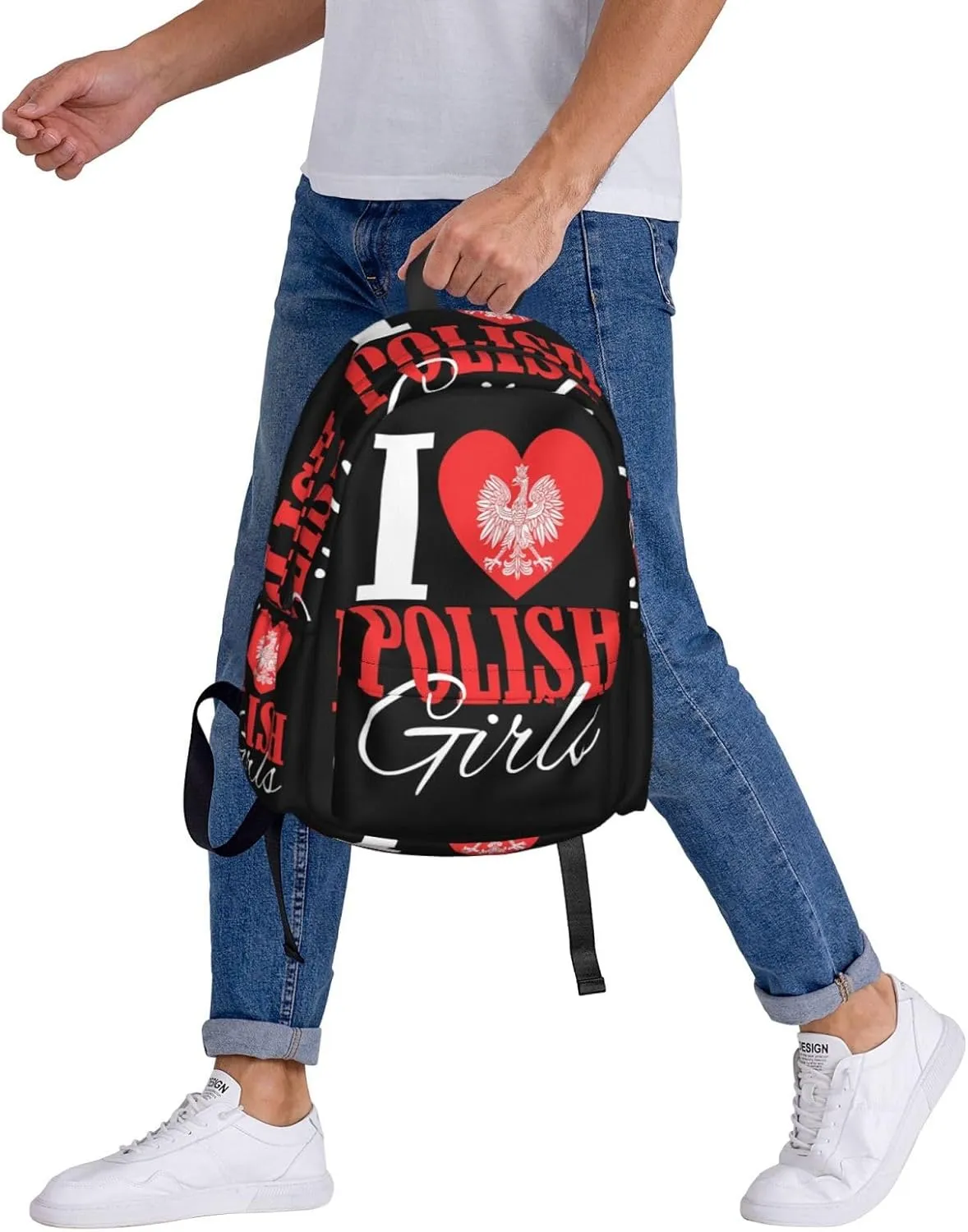 I Love Polish Womens Laptop Backpack Work Travel Backpacks Business Rucksack Casual Outdoor Daypack with Adjustable Strap Bags for Sports Office Gym Hiking