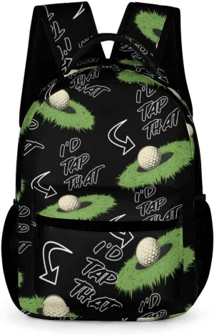I'd Tap That Golf Casual Backpack Travel Laptop Cute Basic Shoulder Bag for Work Women & Men