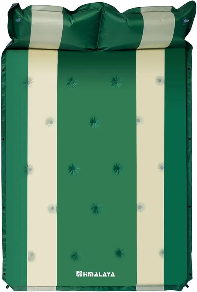 Inflatable Camping Sleeping Mat Compact Camping Pad for Backpacking Hiking Lightweight Sleep Pad Camping Air Mattress 2 Person with Pillow Foam Sleeping Mat