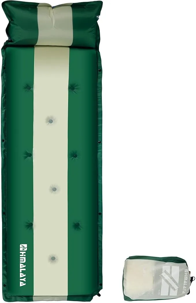 Inflatable Camping Sleeping Mat Compact Camping Pad for Backpacking Hiking Lightweight Sleep Pad Camping Air Mattress with Pillow Foam Sleeping Mat