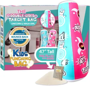 INFLATABLE DUDES Target Bags -Kids Punching Bag | Already Filled with Sand| Bop Bag | Premium Inflatable Toy | Punching Bag for Kids | Enhanced Bounce-Back Action! | Indoor Outdoor -Party Games