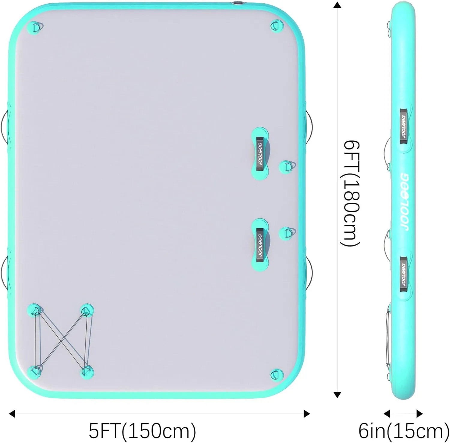Inflatable Floating Dock Mat,6 inches Thick Inflatable Stable Platform Raft with Storage Bag None-Slip Surface for Lake Beach Pool