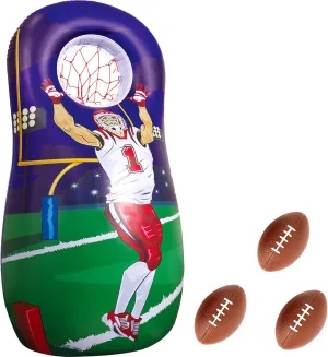 Inflatable Quarterback Football Target Toss Party Game, Sports Toys and Gifts for Kids Boys Girls and Family