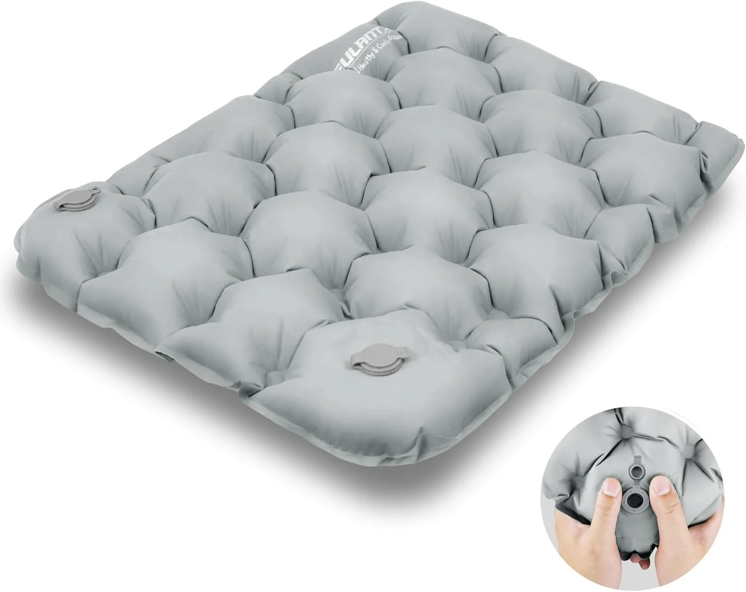 Inflatable Seat Cushion, Lightweight Camping Air Sitting Pad with Repair Cloths, Waterproof Air Seat Cushion, Portable Push-Press Seat Cushion for Airplane Travel Hiking Office Stadium Seat