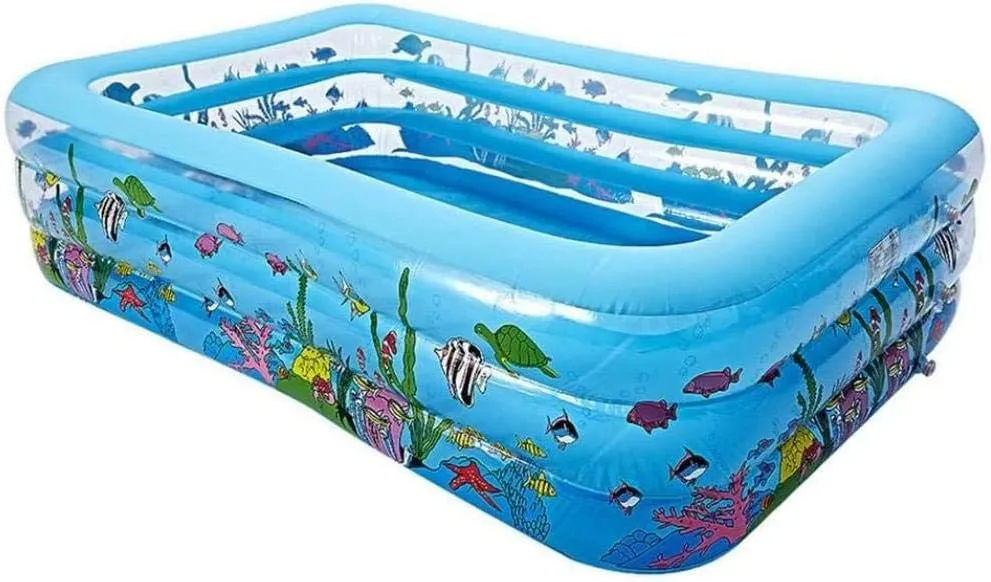 Inflatable Swimming Pools, Family Paddling Pool Inflatable Swimming Pool Anti-Leak Comfortable Wear-Resistant Foldable Swimming Pool Beach Floaty Party Toys for Summer Uptodate