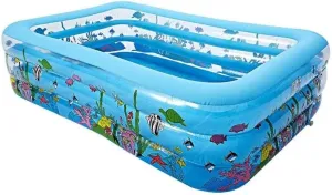 Inflatable Swimming Pools, Family Paddling Pool Inflatable Swimming Pool Anti-Leak Comfortable Wear-Resistant Foldable Swimming Pool Beach Floaty Party Toys for Summer Uptodate