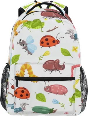 Insects Beetle Bugs Pattern Boys Girls Kids School Backpacks Bookbag, School Bag Travel Backpack Daypack