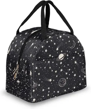 Insulated Lunch Bag for Women Men Planets Comets Stars Waterproof Thermal Tote Bag Reusable Lunch Box Container Lunch Holder Leakproof Lunch Cooler Bag Picnic Travel Work