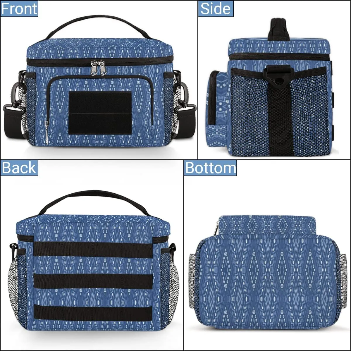 Insulated Lunch Bag for Women,With Side Pockets And Shoulder Strap,Adults Fashion Lunch Bags Perfect for Adult Office,Working-Abstract Rule Art Design