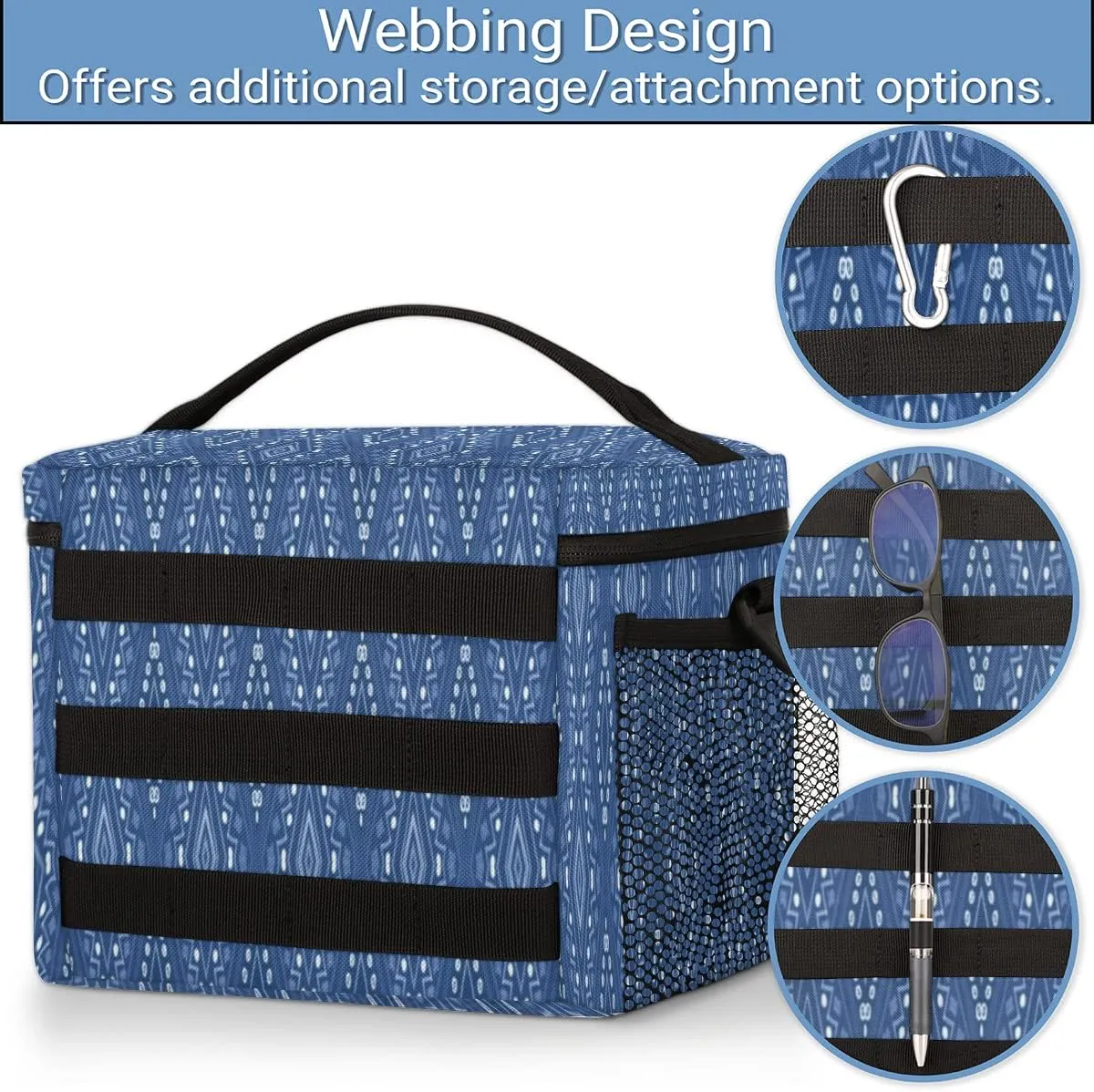 Insulated Lunch Bag for Women,With Side Pockets And Shoulder Strap,Adults Fashion Lunch Bags Perfect for Adult Office,Working-Abstract Rule Art Design