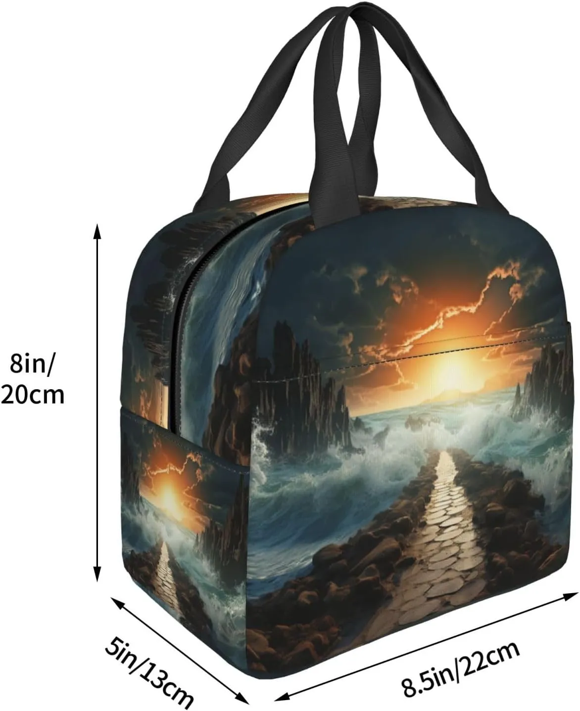 Insulated Lunch Bag Lunch Box for Women Men Divided Sea Pathway Lunch bag Lunch Tote Bags for Work Office