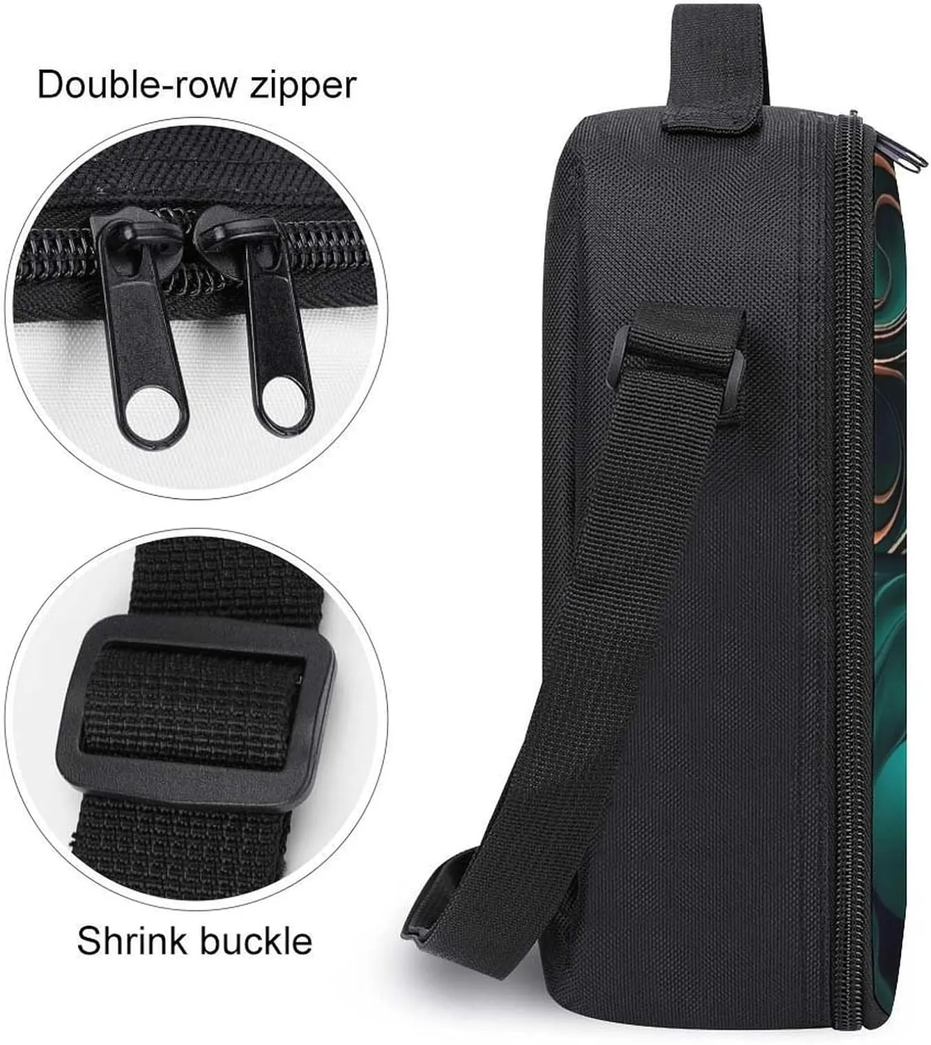 Insulated Lunch Bag Lunch Box for Women Men Futuristic Technology Pattern Lunch Tote Bags for Work Office