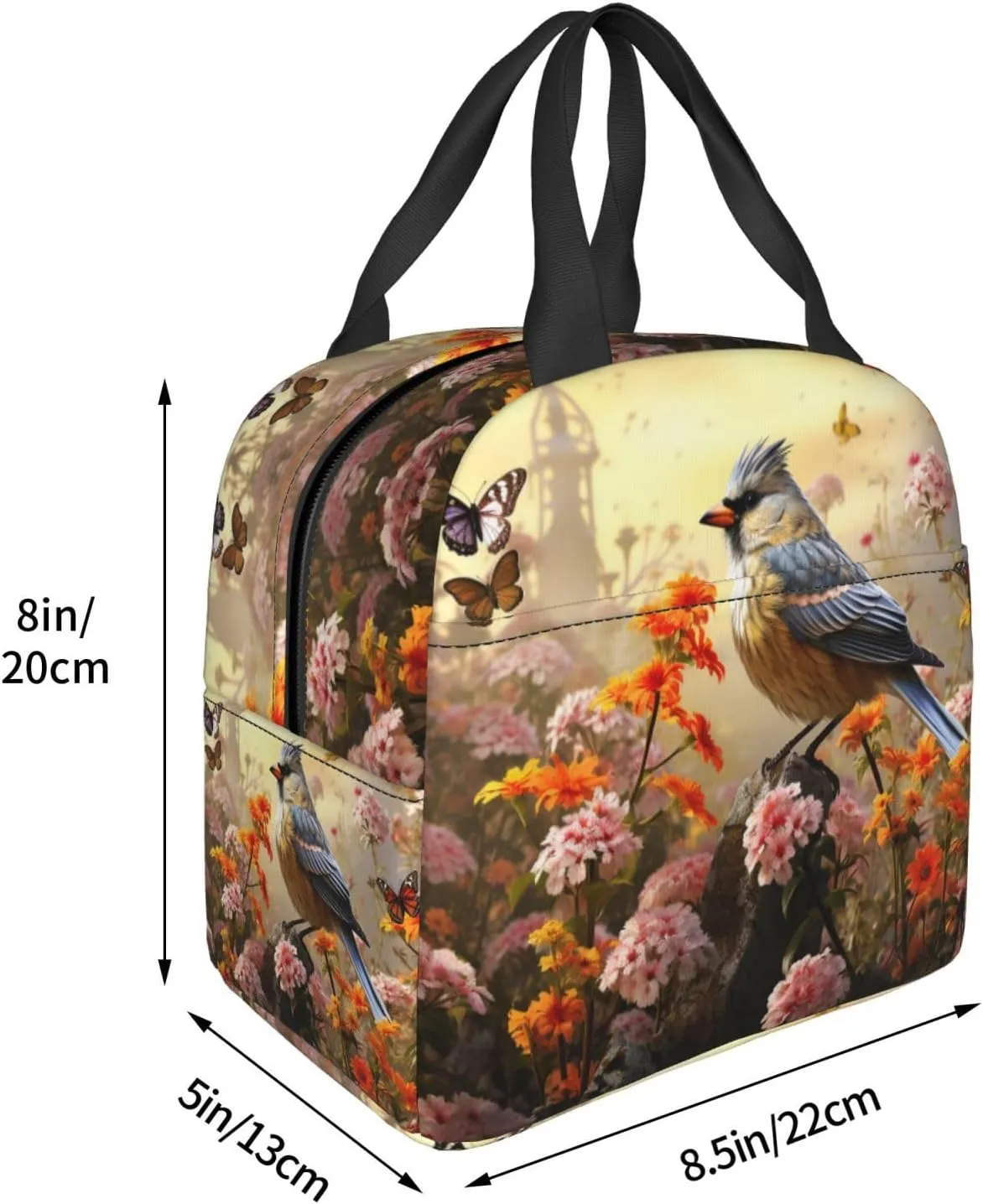 Insulated Lunch Bag Lunch Box for Women Men Sparrow Birds Sing Lunch bag Lunch Tote Bags for Work Office