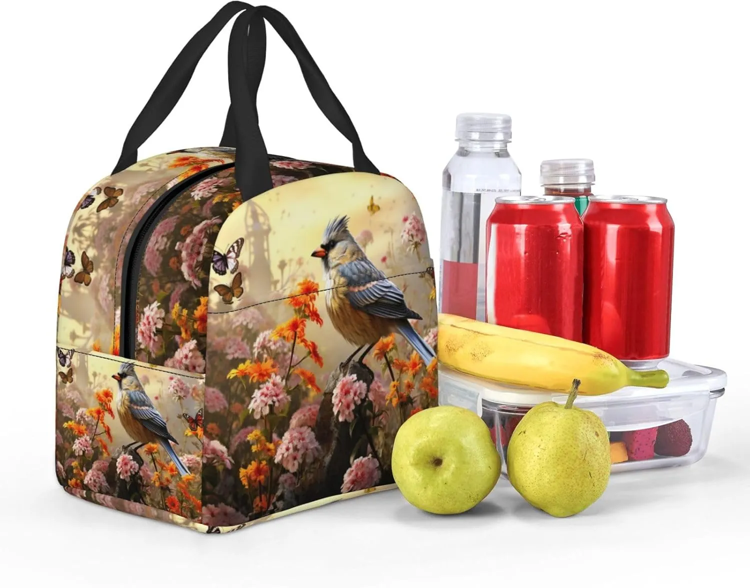 Insulated Lunch Bag Lunch Box for Women Men Sparrow Birds Sing Lunch bag Lunch Tote Bags for Work Office