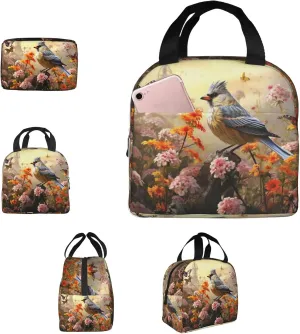 Insulated Lunch Bag Lunch Box for Women Men Sparrow Birds Sing Lunch bag Lunch Tote Bags for Work Office