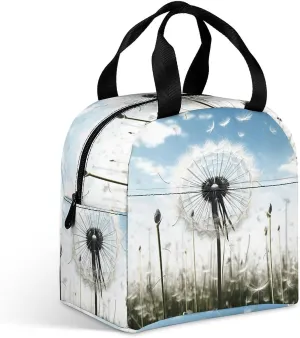 Insulated Lunch Bag,Dandelion Print Lunch Tote Bag,leakproof Thermal Cooler Sack Food Handbags