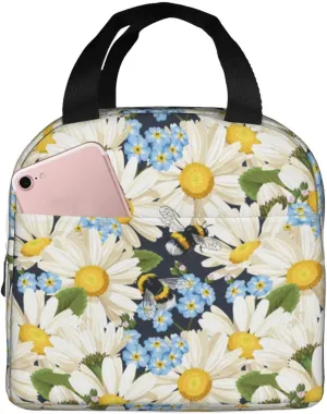 Insulated Lunch Bags for Men Women Work - Bees Collecting Nectar Soft Cooler Bag Insulated for Travel, Water Proof Small Adult Lunch Box for Men Women, Lunch Tote Bag for Women Men
