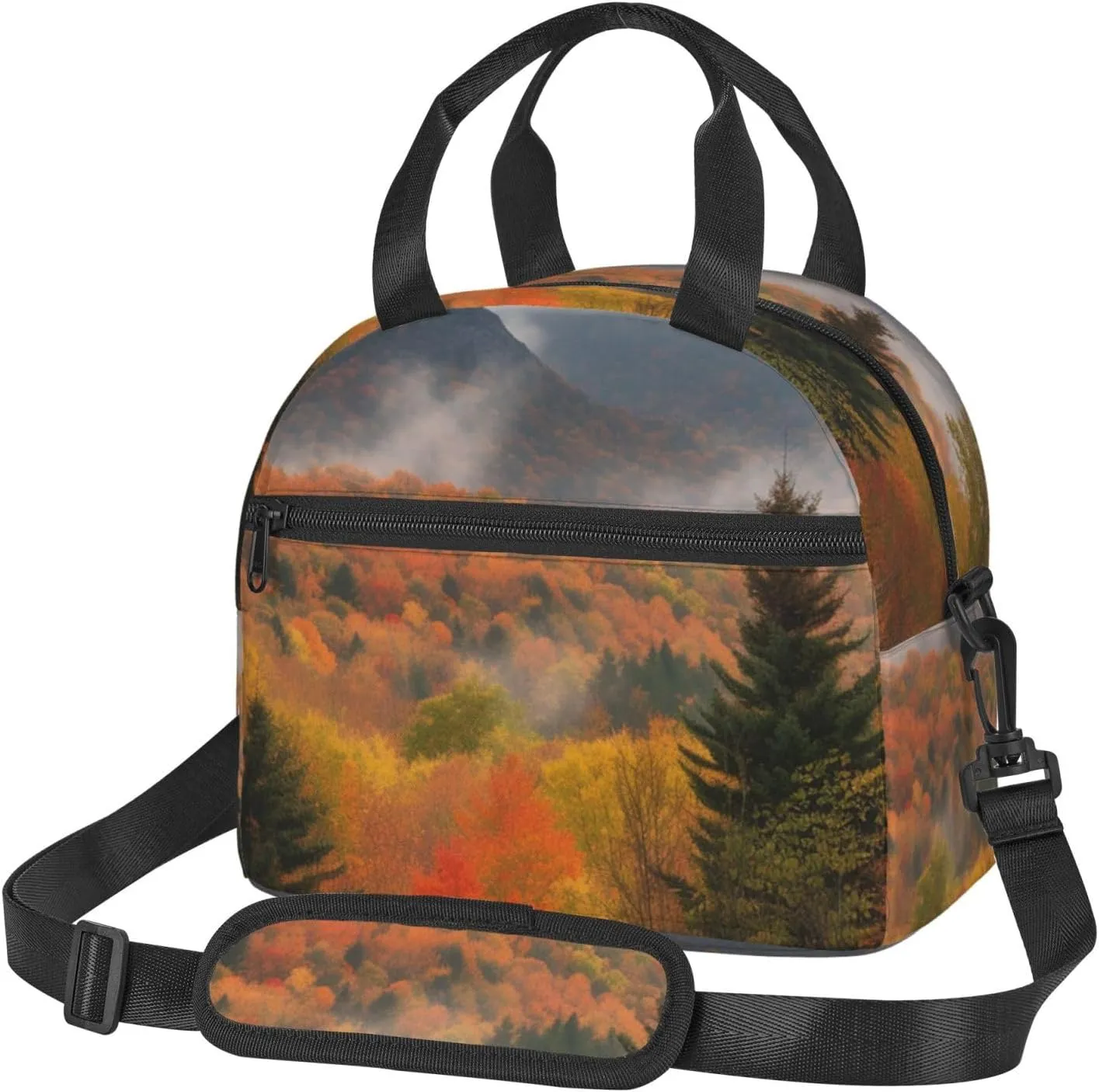 Insulated Lunch Bags for Women Reusable Lunch Box for Office Travel Thermal Lunchbox Autumn Foliage Mountains Lunch Tote Bags Leakproof Cooler Bag for Men Large Capacity Meal Bag