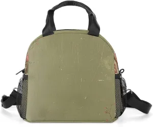 Insulated Lunch Box Vintage Scrapbook Rose Lunch Bag for Women Men Meal Bags for Work Picnic Travel