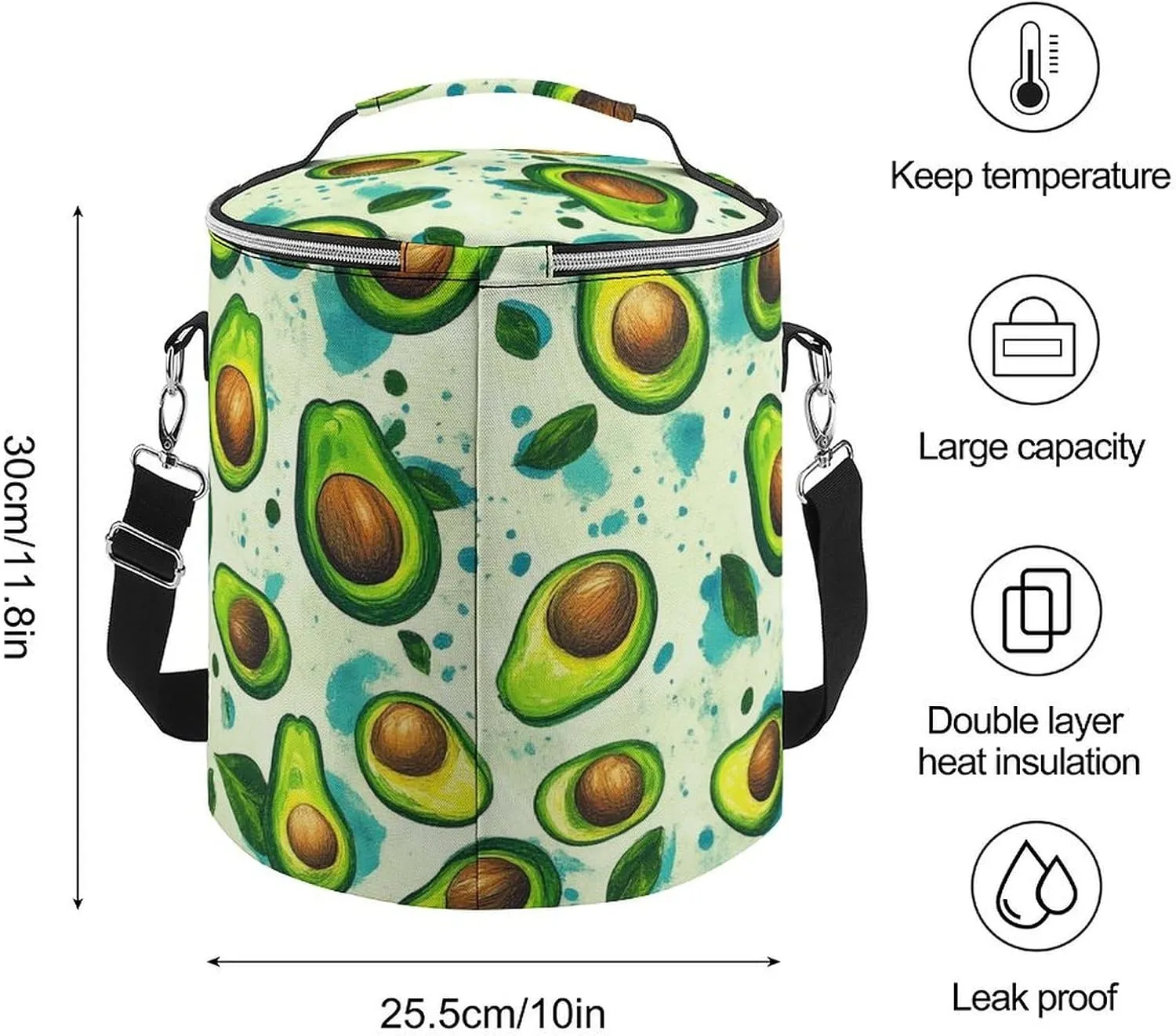Insulated Soft Cooler Lunch Bag for Camping, Hiking, Beach, Picnic and Shopping