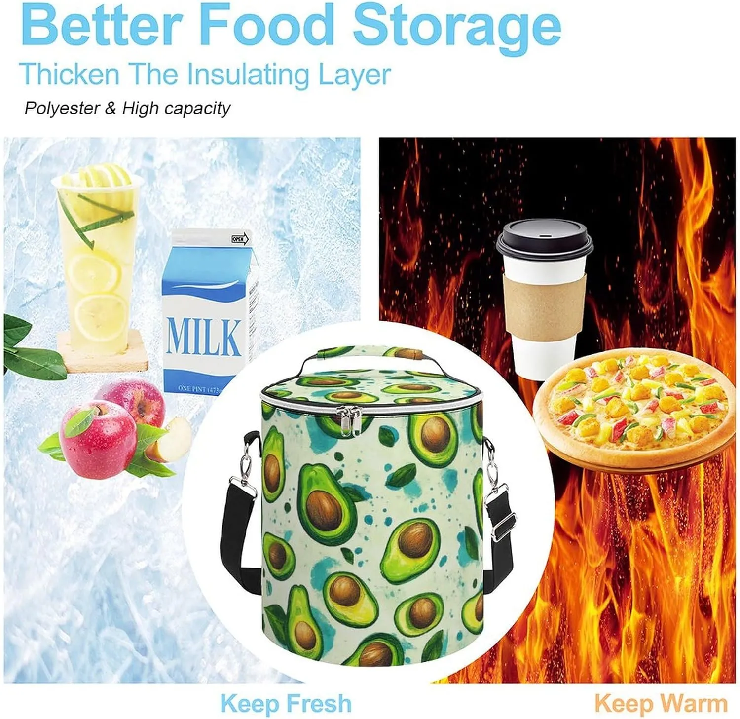 Insulated Soft Cooler Lunch Bag for Camping, Hiking, Beach, Picnic and Shopping