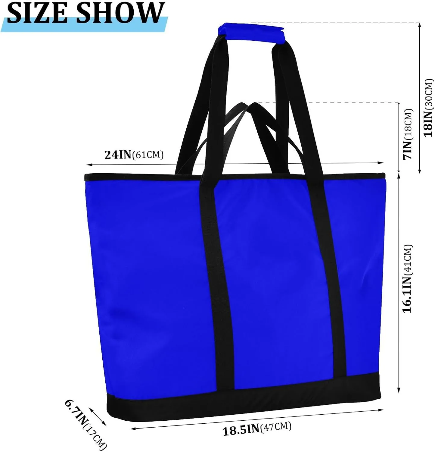 Insulated Soft Sided Cooler Bag Hot or Cold Carrier Portable Travel Cooler Personalized for Travel Picnics Delivery Blue Solid Color
