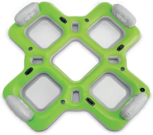 Intex Lounge Island Inflatable 4 Seat Inflatable PVC Pool Float Raft, Green