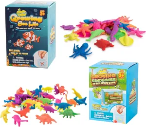 IPIDIPI TOYS Ultimate Water Growing Pack - 64 Dinosaurs & Sea Creatures, Perfect for Party Favors, Goodie Bags, Piñata & School Prizes, Educational Expanding Animals in Water