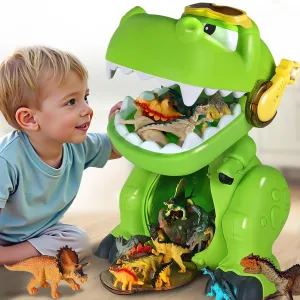 iPlay, iLearn Kids Big Dinosaur Toys, Toddler Large T-Rex Storage Box W/ 28 Dinosaur Figures, Cool Jurassic Dino Birthday Party Favor Decoration, Jumbo Gift for 3 4 5 6 7 8 Year Old Boys Girl Children