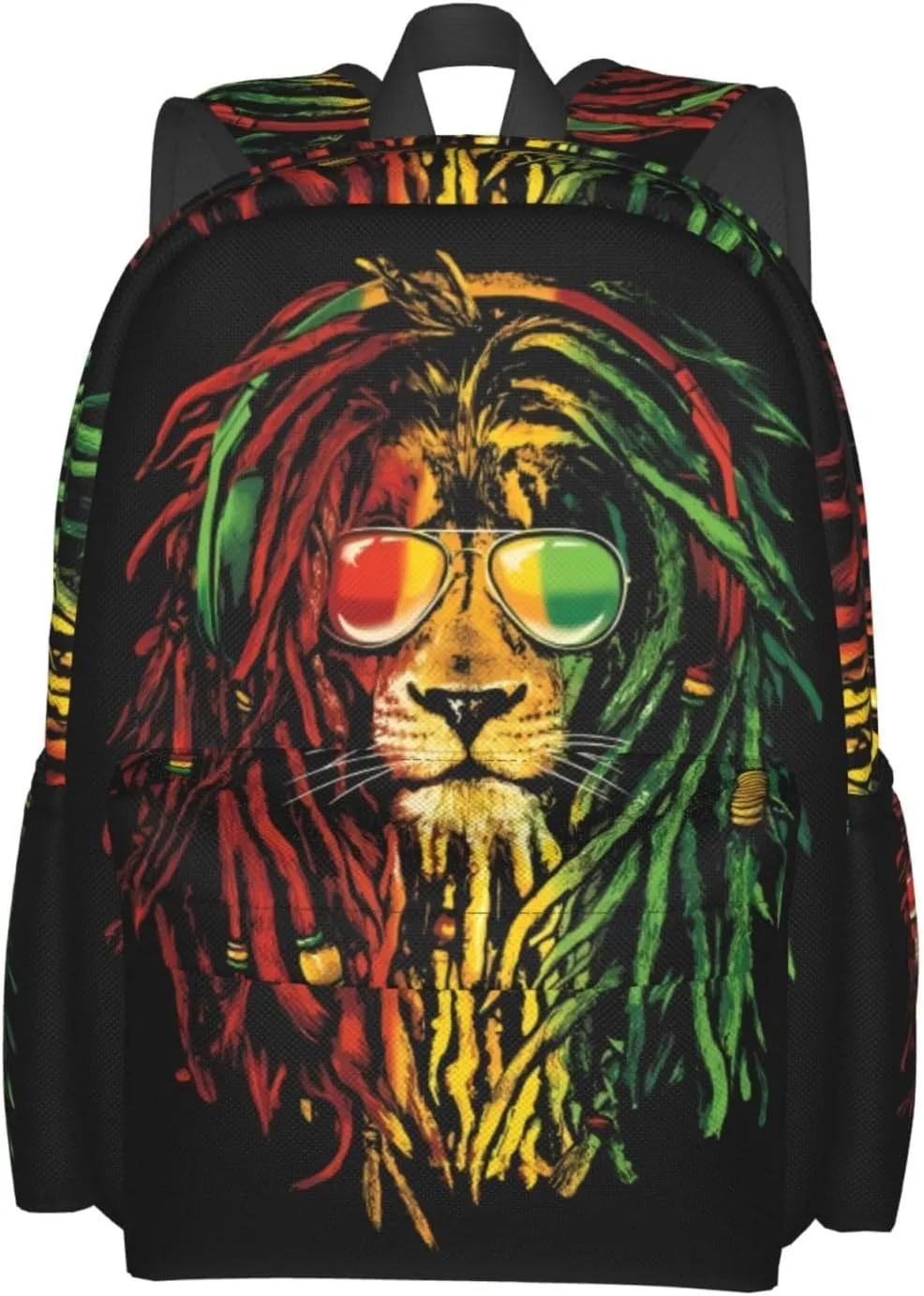Jamaican Rasta Lion Flag Laptop Backpack Work Travel Backpacks Business Rucksack Casual Outdoor Daypack with Adjustable Strap Bags for Sports Office Gym Hiking