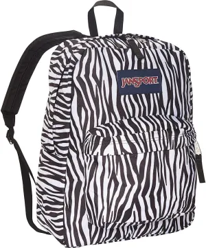 JanSport SuperBreak Backpack - Durable, Lightweight Premium Backpack - Black/White Zebra Strip