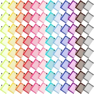Jexine 96 Pcs Mini Zipper Mesh Bags Zippered 4" x 5" Beauty Makeup bags for purse Nylon Mesh Pouch Small Cosmetic bags Travel Accessories Organizer for Lipstick Storage Pencil Office, 12 Colors