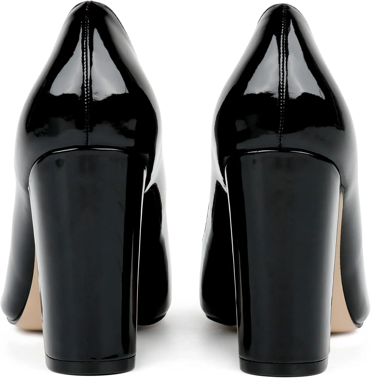JOY IN LOVE Chunky Heels for Women High Block Heel Pointy Toe Dress Work Pumps