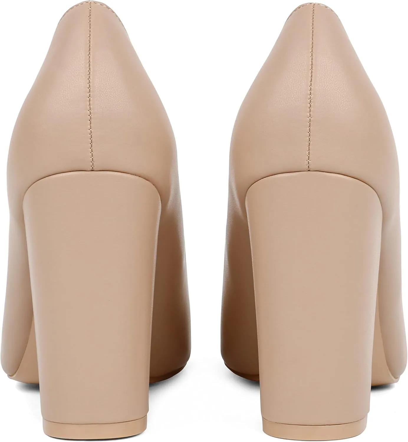 JOY IN LOVE Chunky Heels for Women High Block Heel Pointy Toe Dress Work Pumps