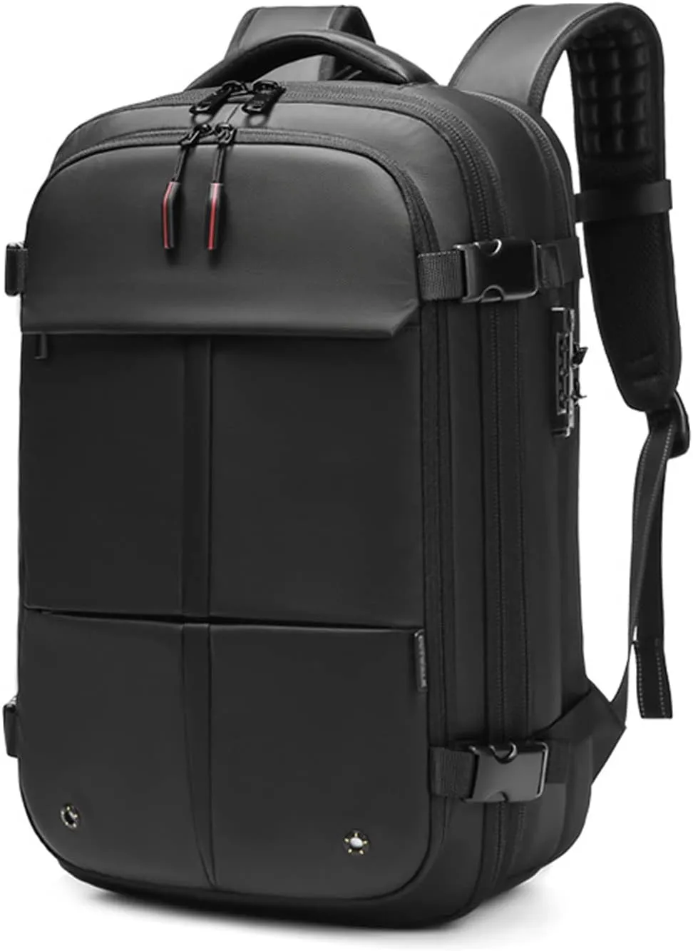 JTKDL Men's Backpack, 19in Expandable Laptop Backpacks, Large-Capacity Vacuum Compression Bag, Dry and Wet Separation Travel Handbag (Color : Black)