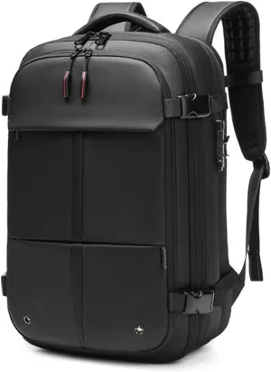 JTKDL Men's Backpack, 19in Expandable Laptop Backpacks, Large-Capacity Vacuum Compression Bag, Dry and Wet Separation Travel Handbag (Color : Black)