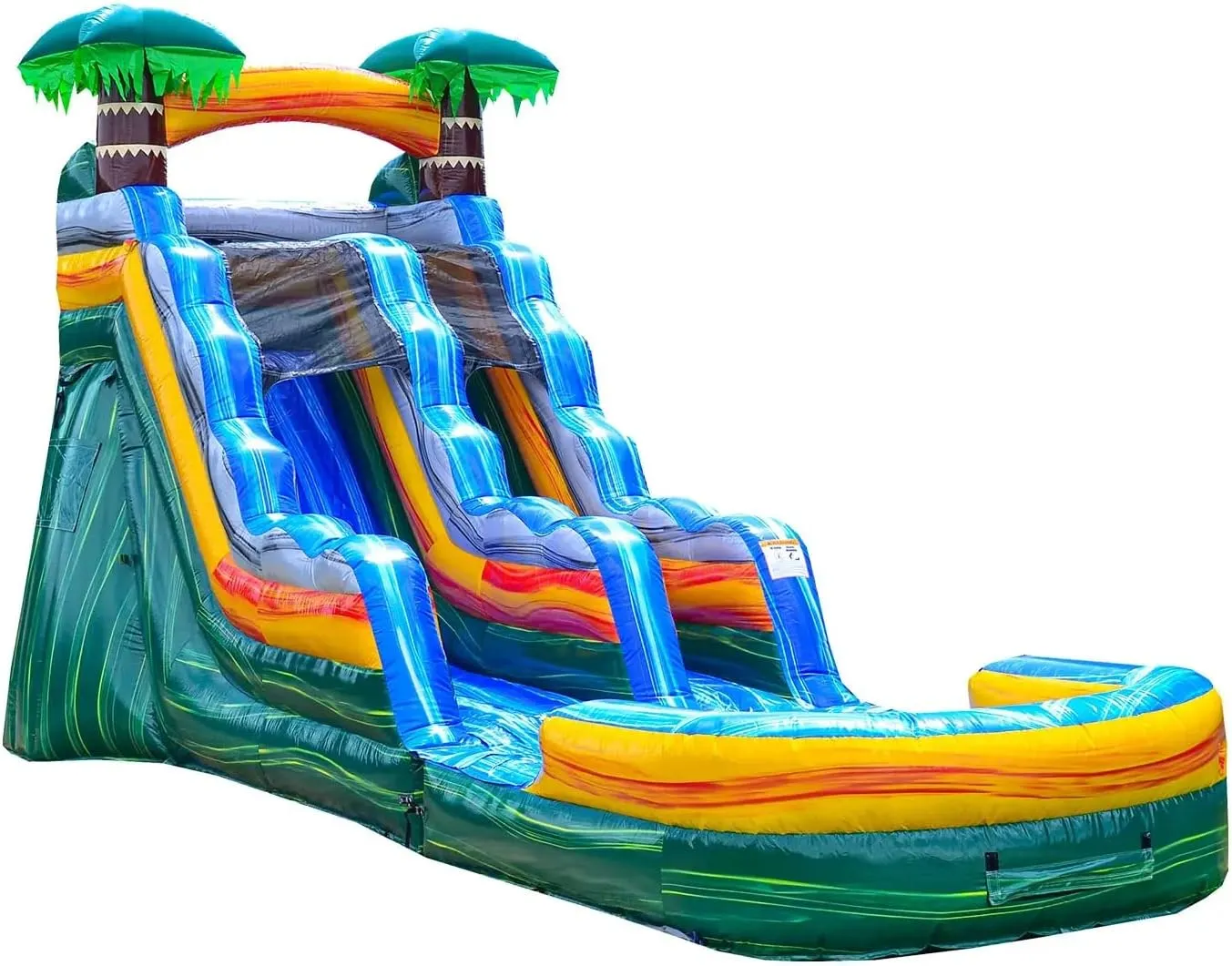 JumpOrange 15’ Cali Palms Commercial Grade Water Slide with Detachable Deep Pool for Kids and Adults (with Blower), Outdoor Indoor, Wet Dry Use, Tall Waterslide Inflatable