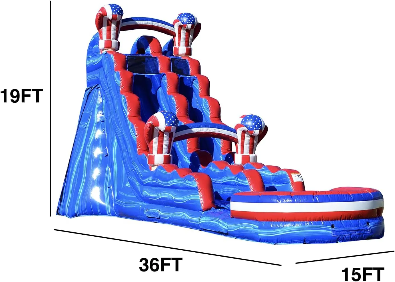 JumpOrange 19’ Amercian Boxing Commercial Grade Water Slide with Splash Pool for Kids and Adults (with Blower), Outdoor Indoor, Wet Dry Use, Tall Inflatable