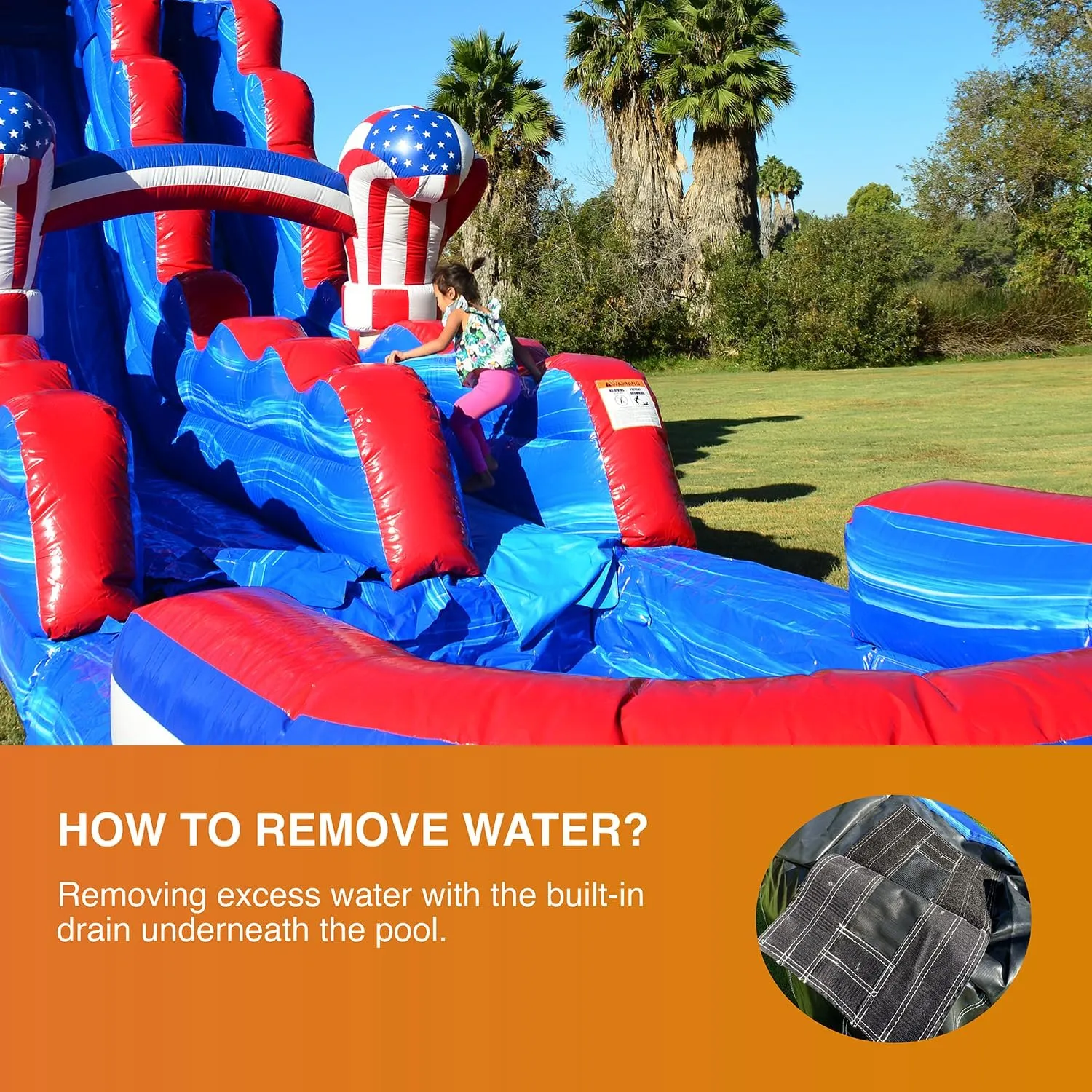 JumpOrange 19’ Amercian Boxing Commercial Grade Water Slide with Splash Pool for Kids and Adults (with Blower), Outdoor Indoor, Wet Dry Use, Tall Inflatable