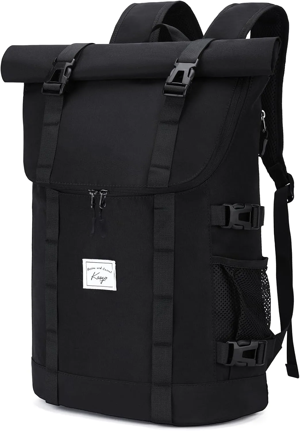 Kasqo Rolltop Backpack for Men, 17 Inch Laptop Backpacks Large Capacity Lightweight Water Resistant College Travel Daypack