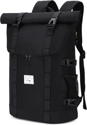 Kasqo Rolltop Backpack for Men, 17 Inch Laptop Backpacks Large Capacity Lightweight Water Resistant College Travel Daypack