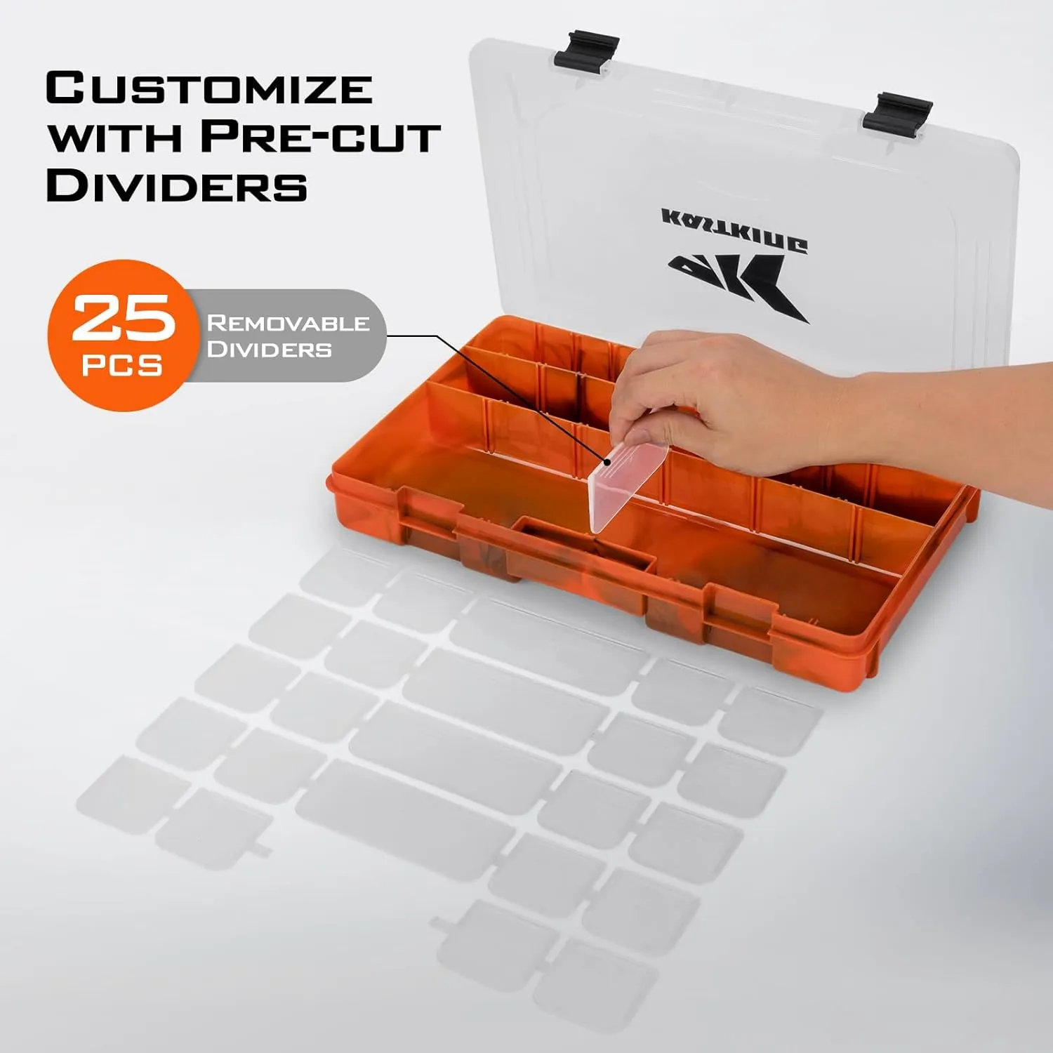 KastKing Bait Vault Camouflage Tackle Box, Plastic Tackle Trays, Fishing Tackle Box Storage Organizer with Removable Dividers, 2 Packs /4 Packs Lure Boxes Terminal Tackle Storage