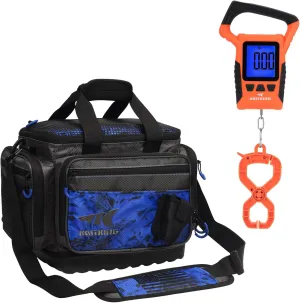 KastKing Fishing Gear & Tackle Bags - Saltwater Resistant Fishing Bags(Blue-Medium) & WideView Floating Waterproof Fishing Digital Scale