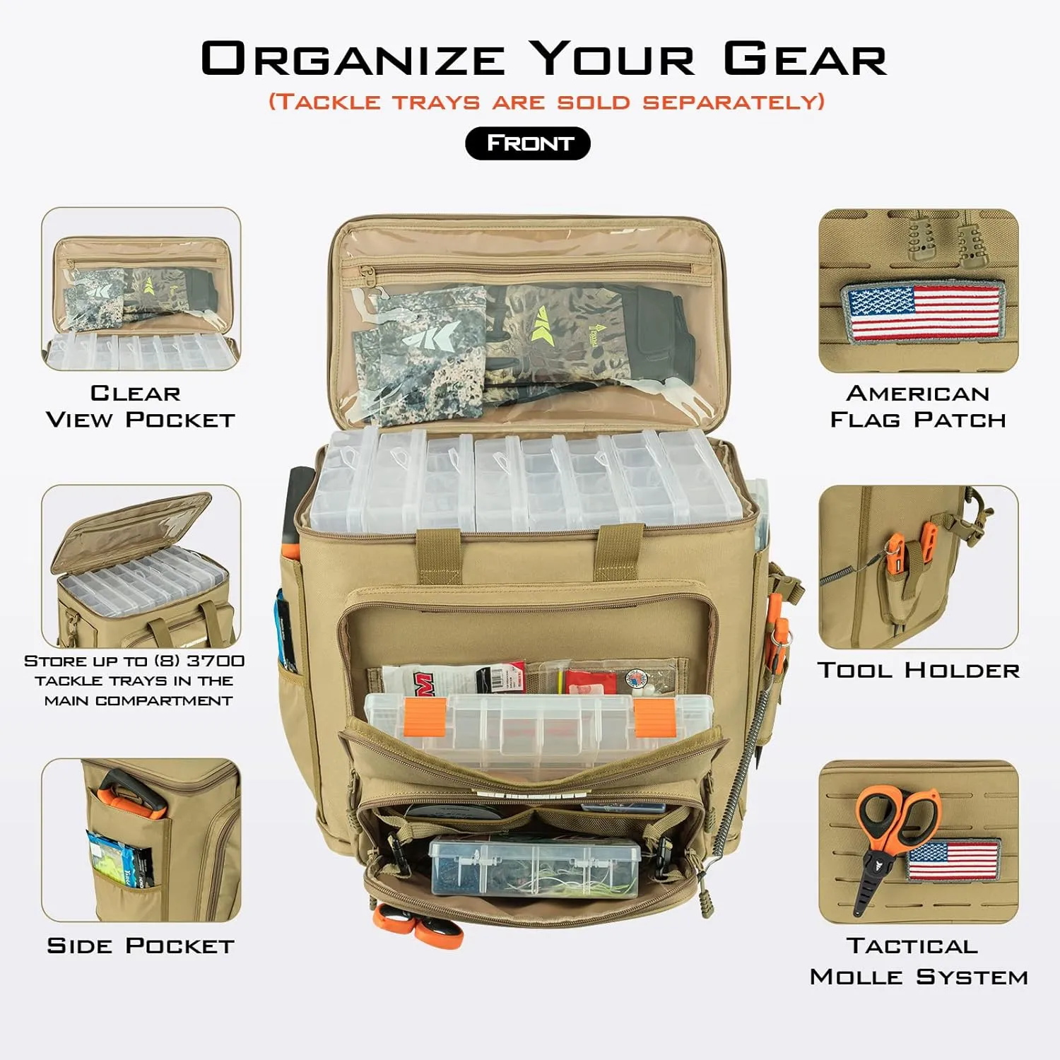 KastKing Fishing Tackle Bags - Saltwater & Freshwater Fishing Bags - Water Resistant, Padded Shoulder Strap - Gear Storage