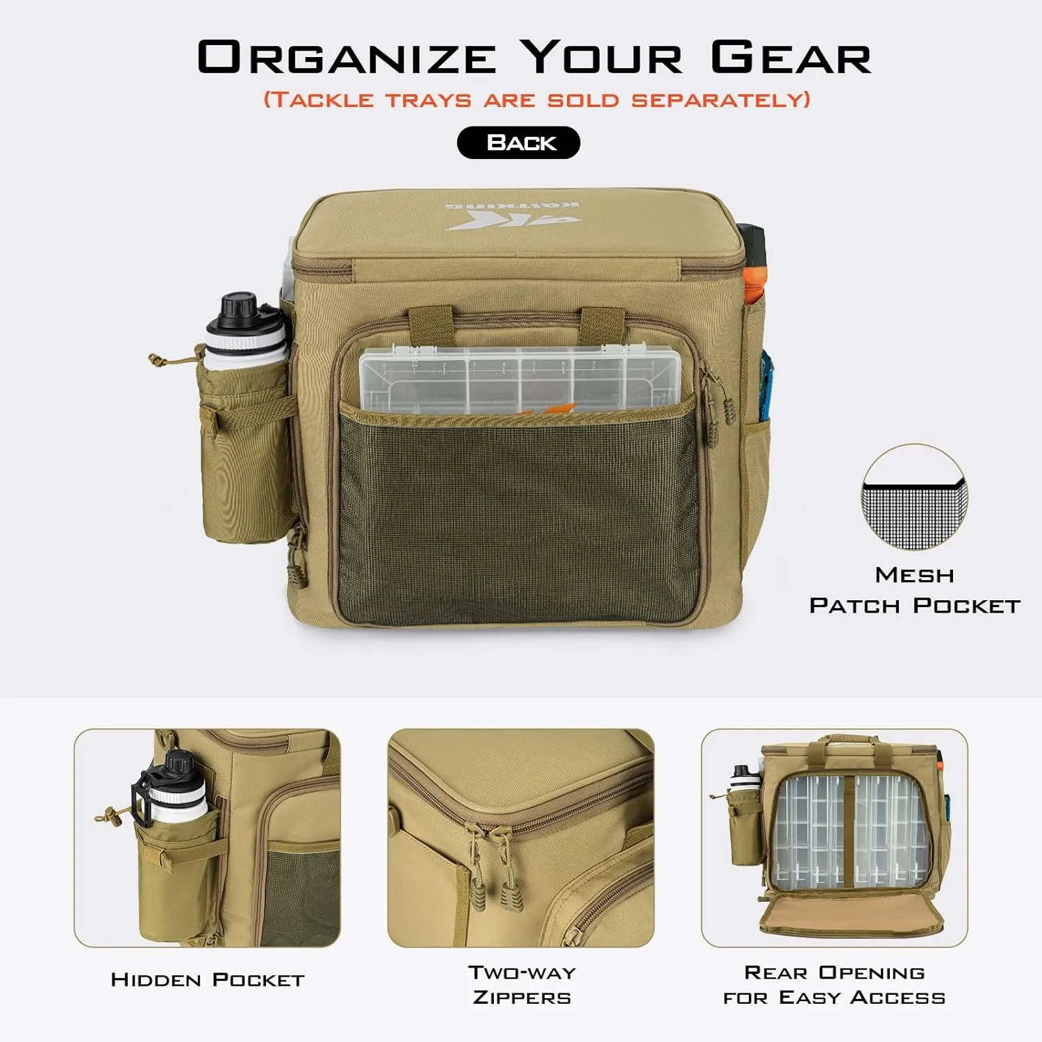 KastKing Fishing Tackle Bags - Saltwater & Freshwater Fishing Bags - Water Resistant, Padded Shoulder Strap - Gear Storage