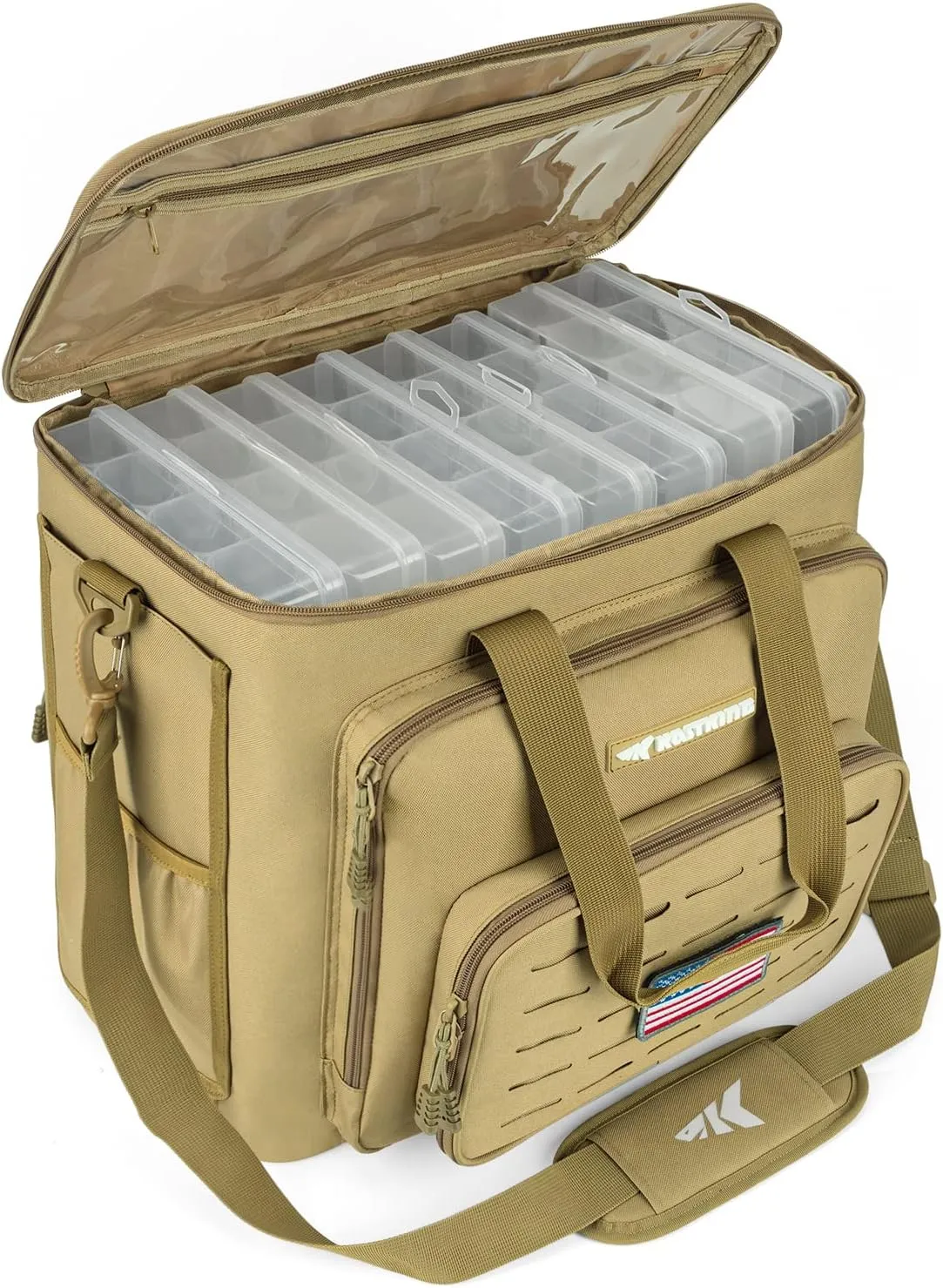 KastKing Fishing Tackle Bags - Saltwater & Freshwater Fishing Bags - Water Resistant, Padded Shoulder Strap - Gear Storage